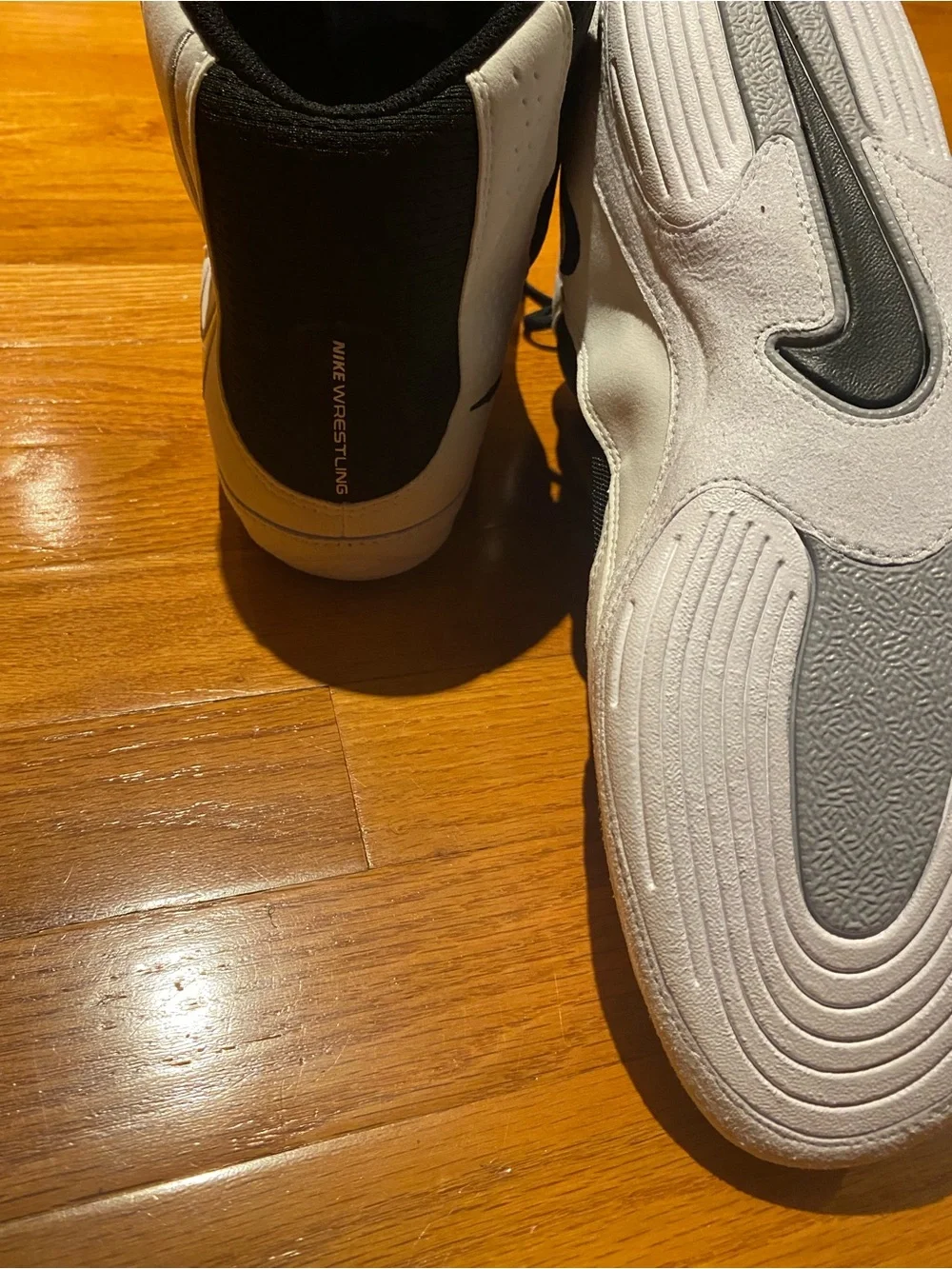 Nike Black and White Men’s Wrestling High-Top Athletic Sneakers